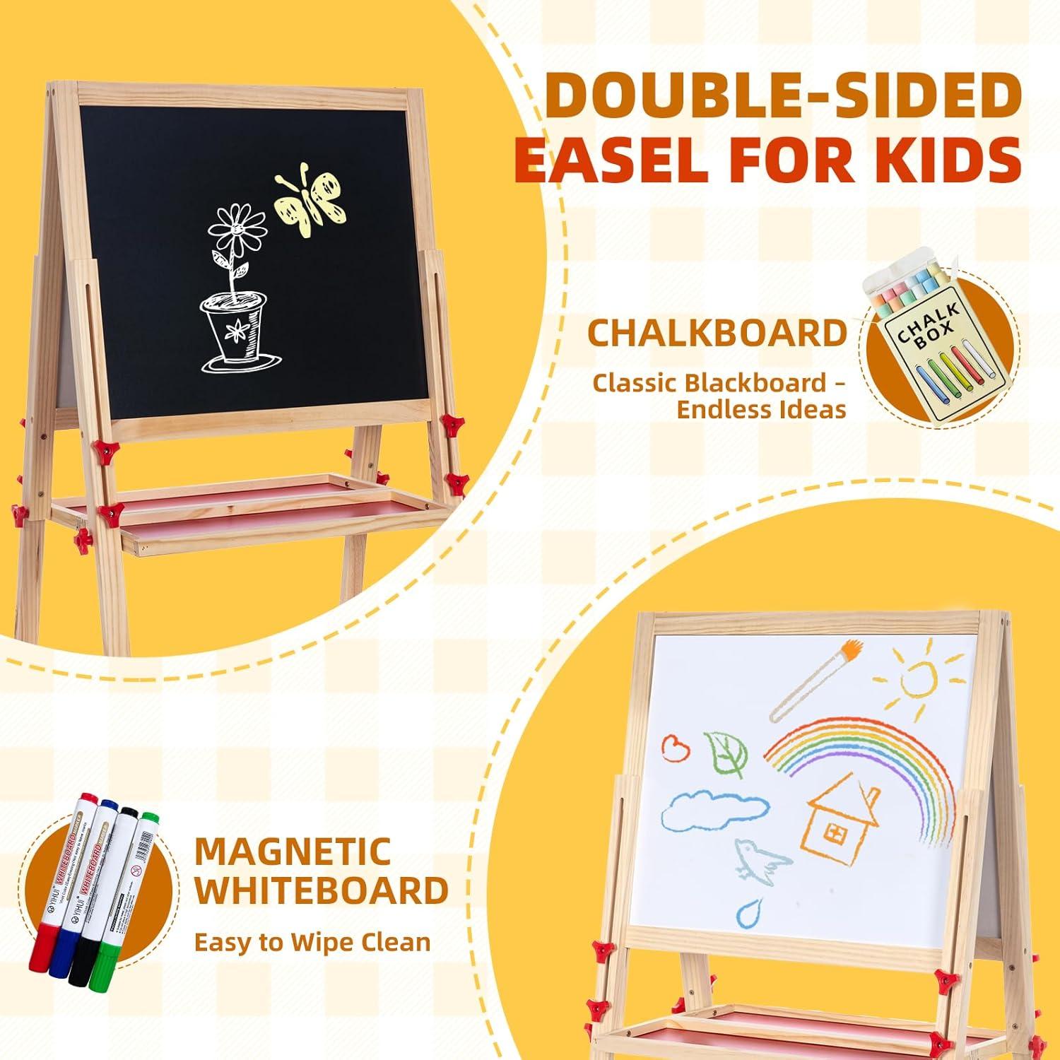 Caballete de Madera Plegable OMOTIYA Altura Ajustable 3-8 Años