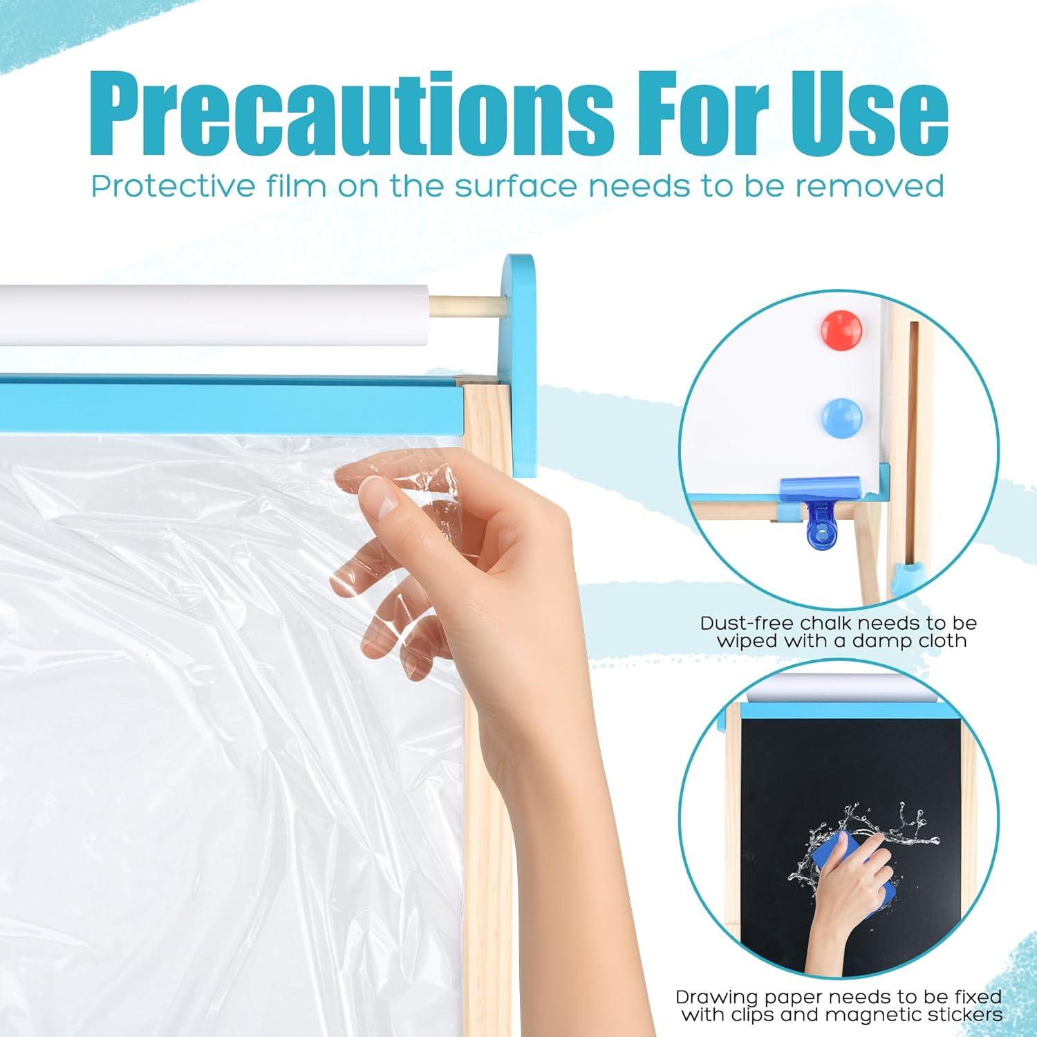 Caballete Ajustable de Madera Ranqibo para Niños 3-12 Años