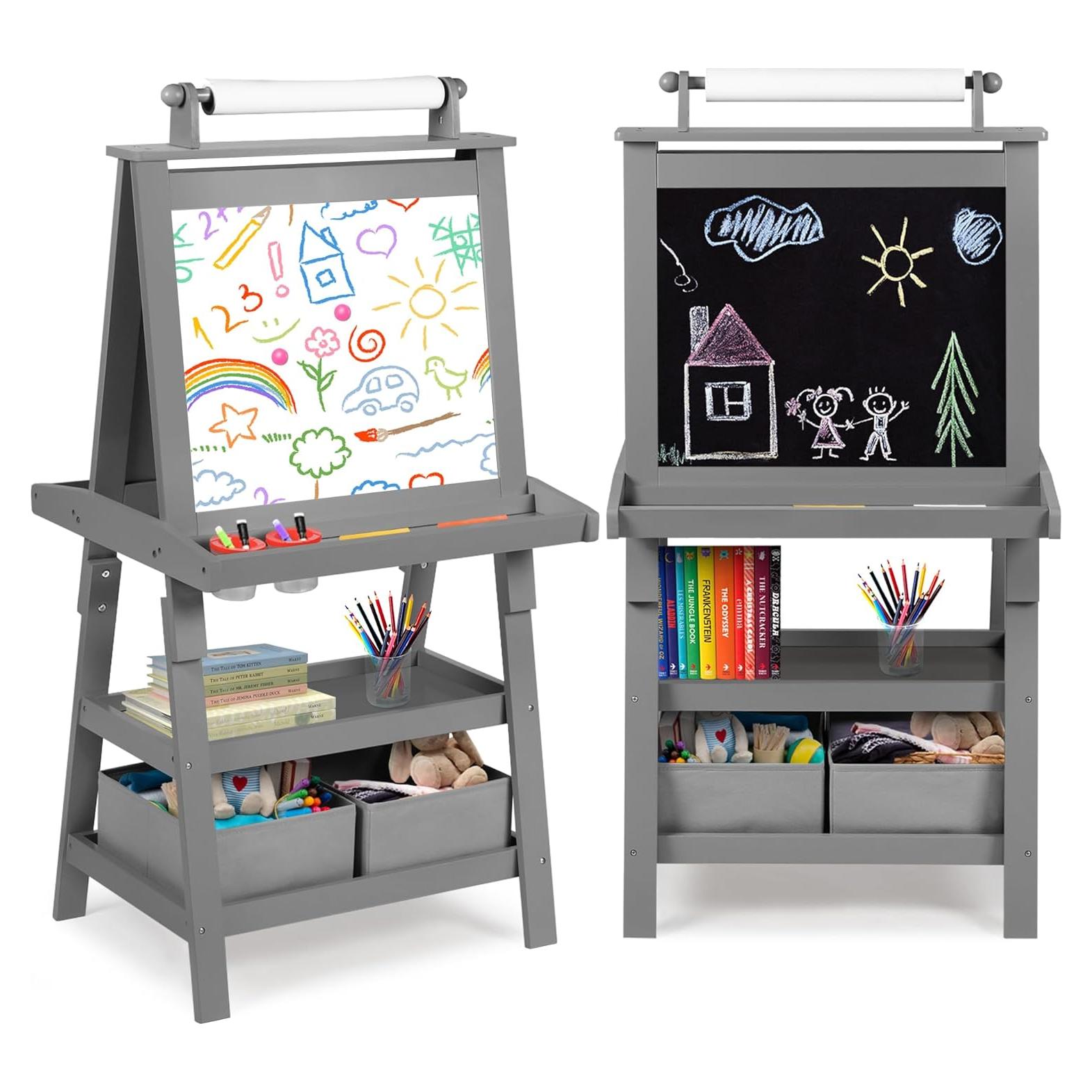 Caballete de Arte 3 en 1 TODEFULL para Niños con Pizarra y Papel