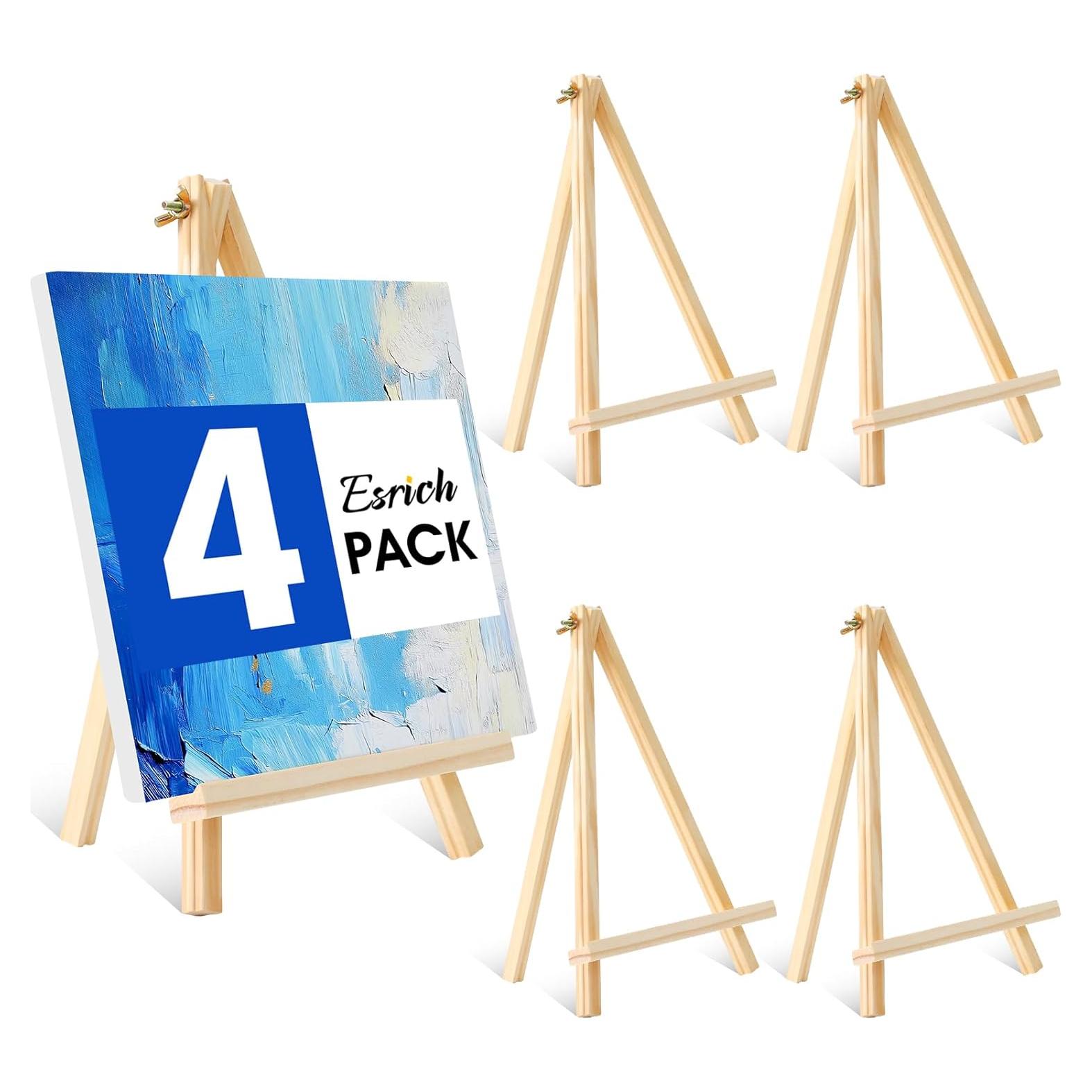 Caballete de Madera ESRICH 30 cm - Paquete de 4 para Pintura