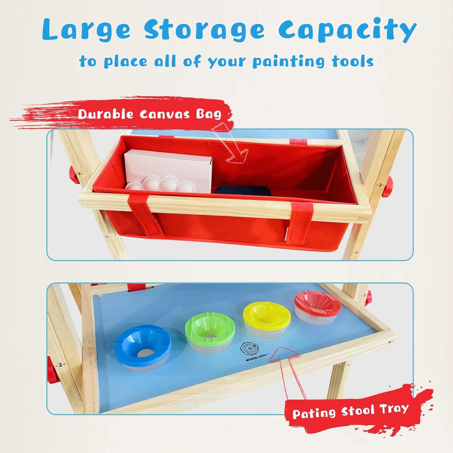 Caballete de Arte Ajustable WOOD CITY para Niños 2-12 Años