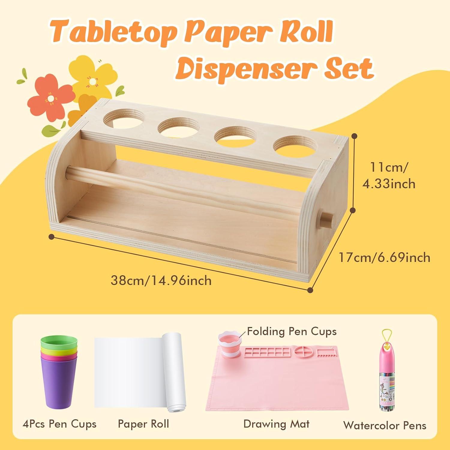 Caballete de Mesa Yokugo con Rollo de Papel y Alfombrilla Rosa