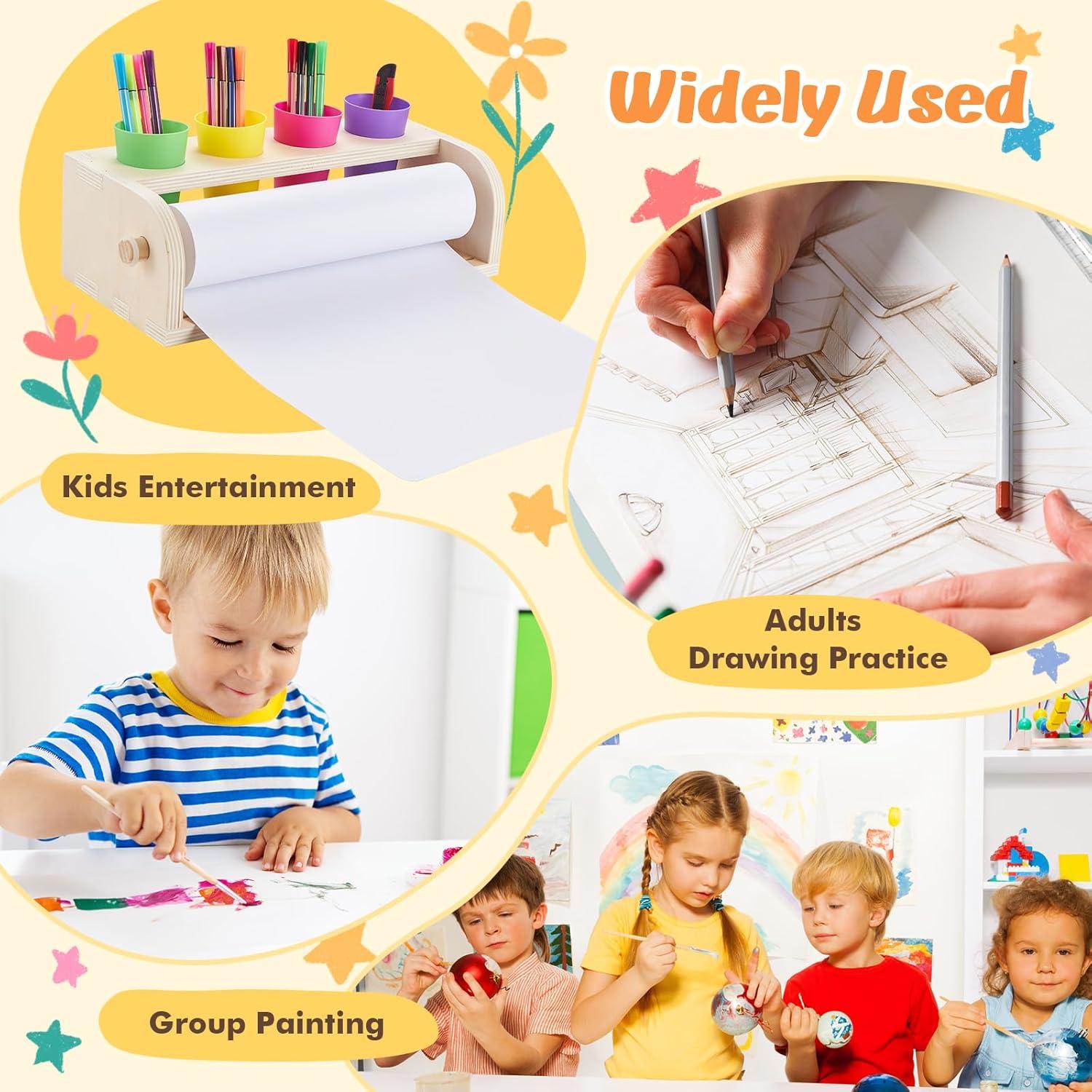 Caballete de Mesa Yokugo con Rollo de Papel y Alfombrilla Rosa