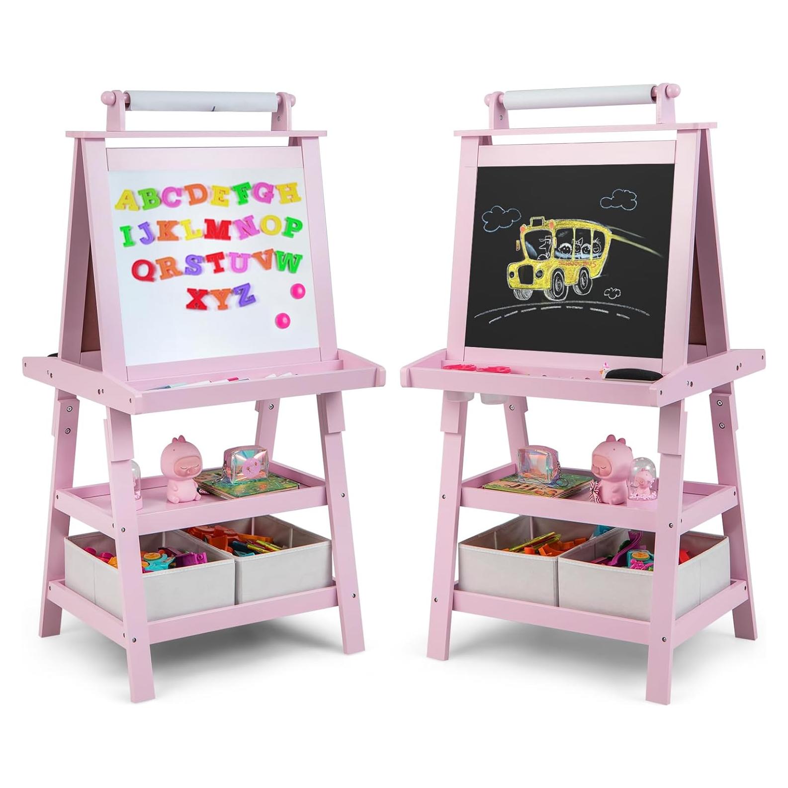 Caballete de Madera HONEY JOY 3 en 1 para Niños Rosa