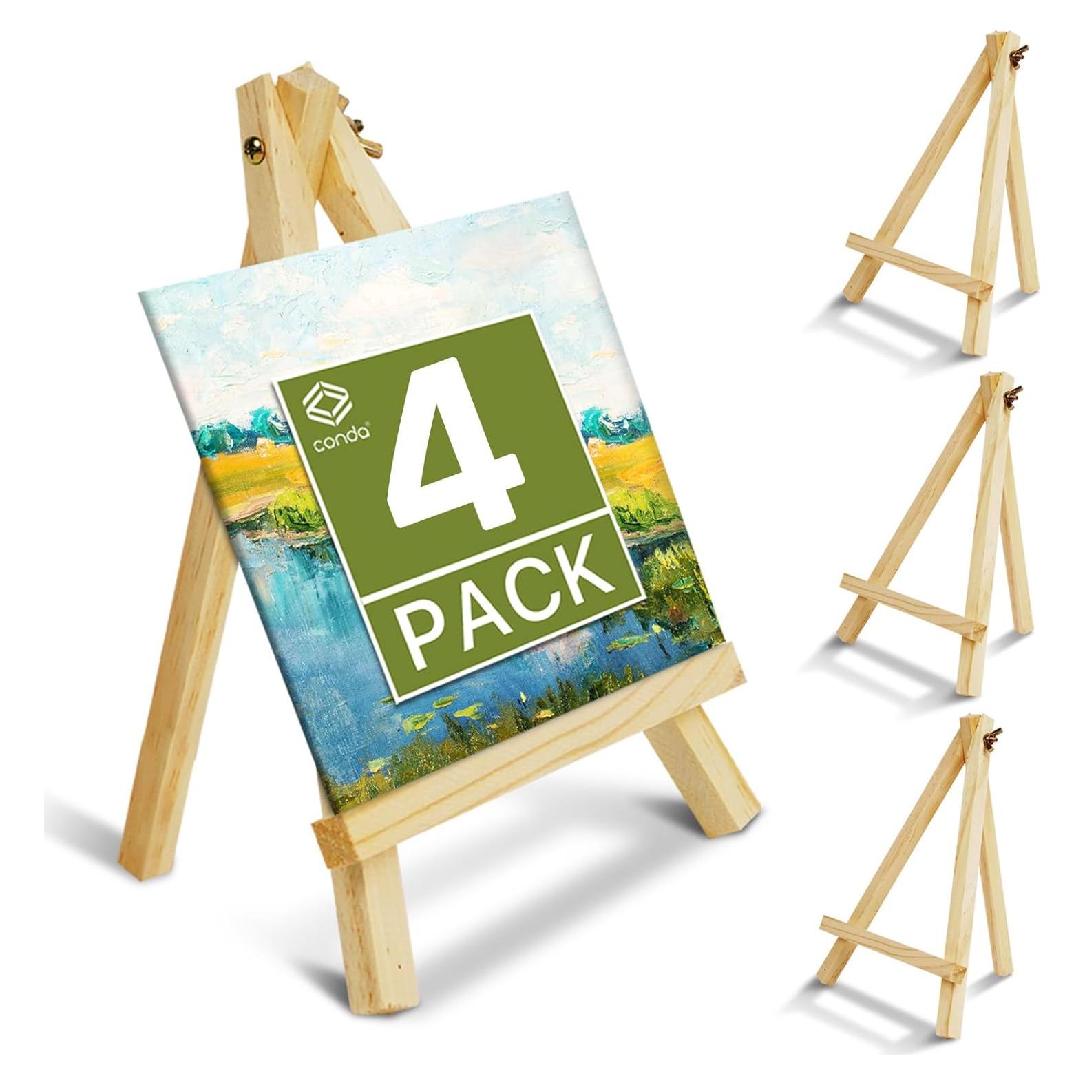 Caballete de Madera CONDA 4 Pcs 24 cm para Pintura y Arte