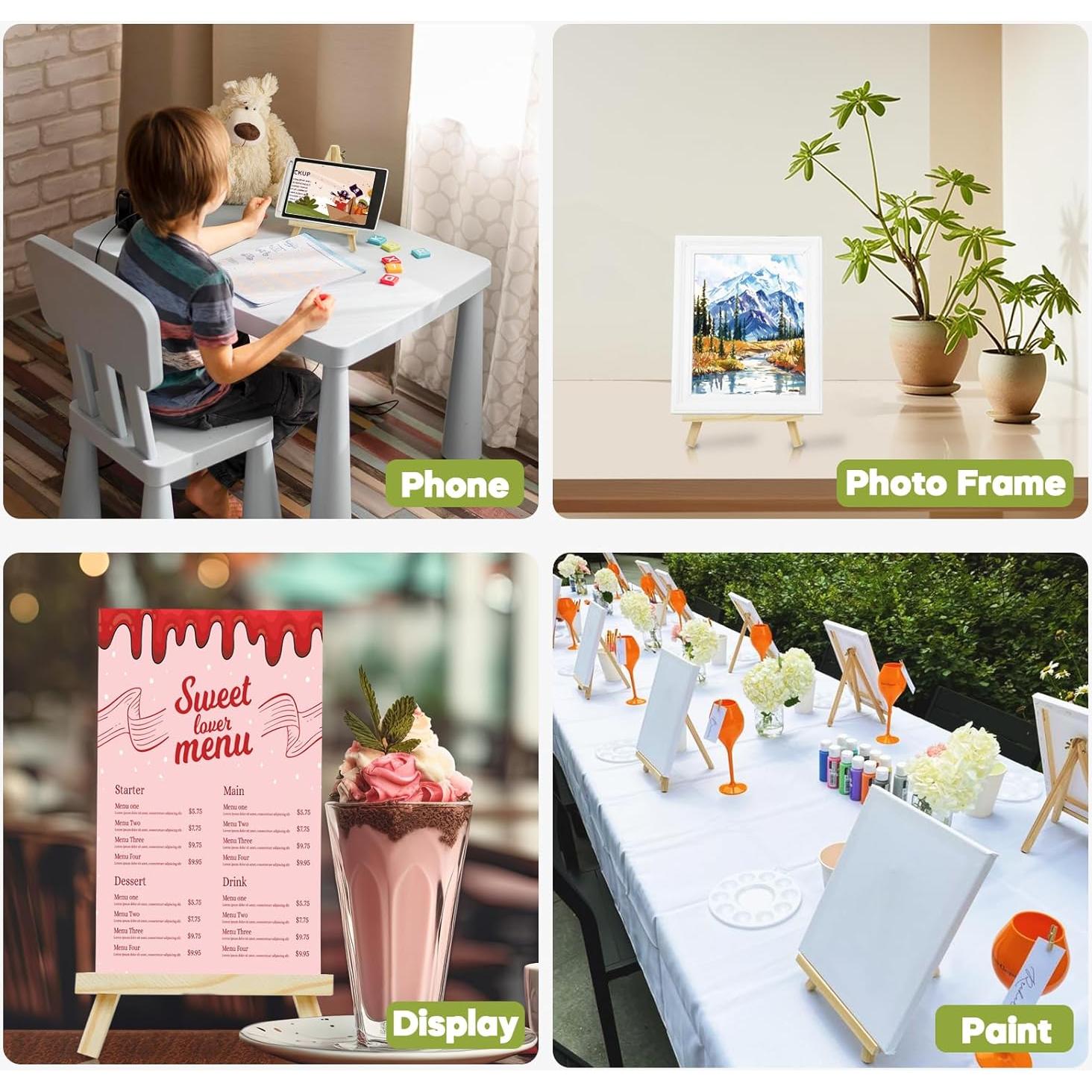 Caballete de Madera CONDA 4 Pcs 24 cm para Pintura y Arte