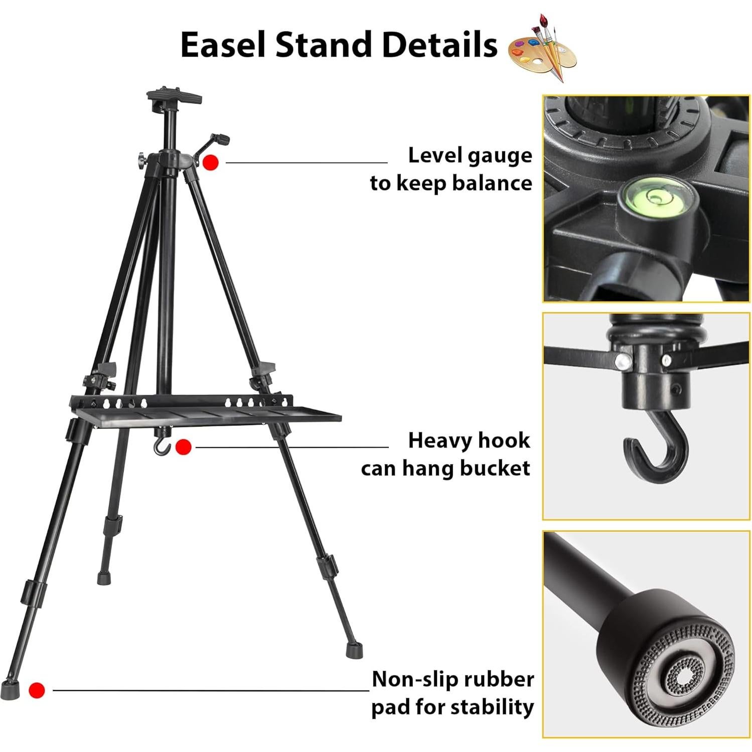 Caballete de Arte PUJIANG Ajustable 50.8-154.9 cm con Bolsa