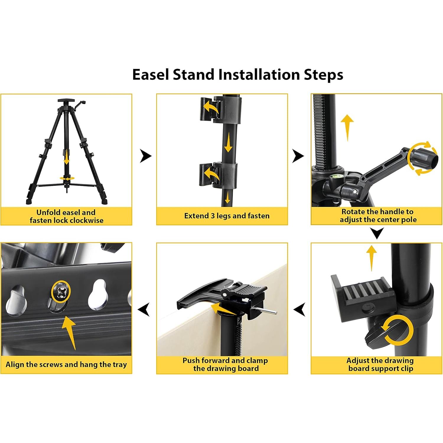 Caballete de Arte PUJIANG Ajustable 50.8-154.9 cm con Bolsa