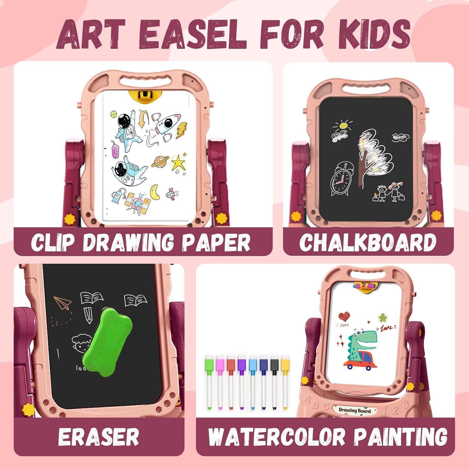 Caballete de arte ajustable Juivin para niños con pizarra magnética