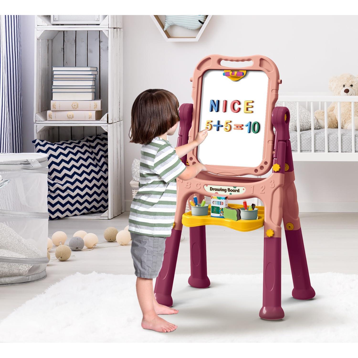 Caballete de arte ajustable Juivin para niños con pizarra magnética