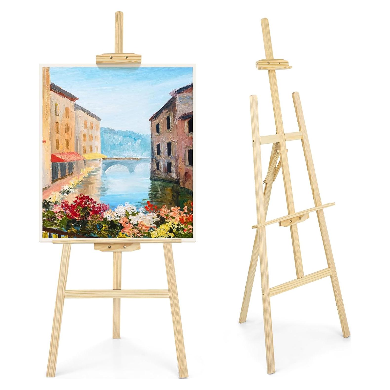 Caballete de Madera Ajustable JEAWIWI para Pintura 106.68 cm