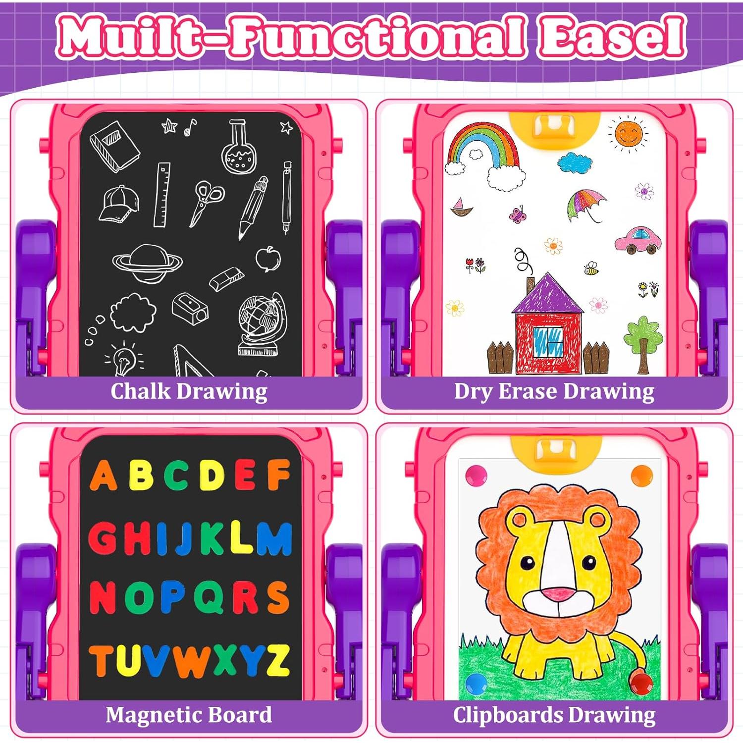 Caballete de Arte Weudear PINK para Niños 2-5 Años