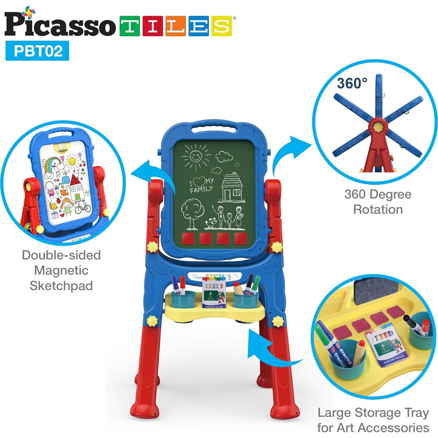 Caballete de Arte PicassoTiles PBT02 Ajustable 2 en 1