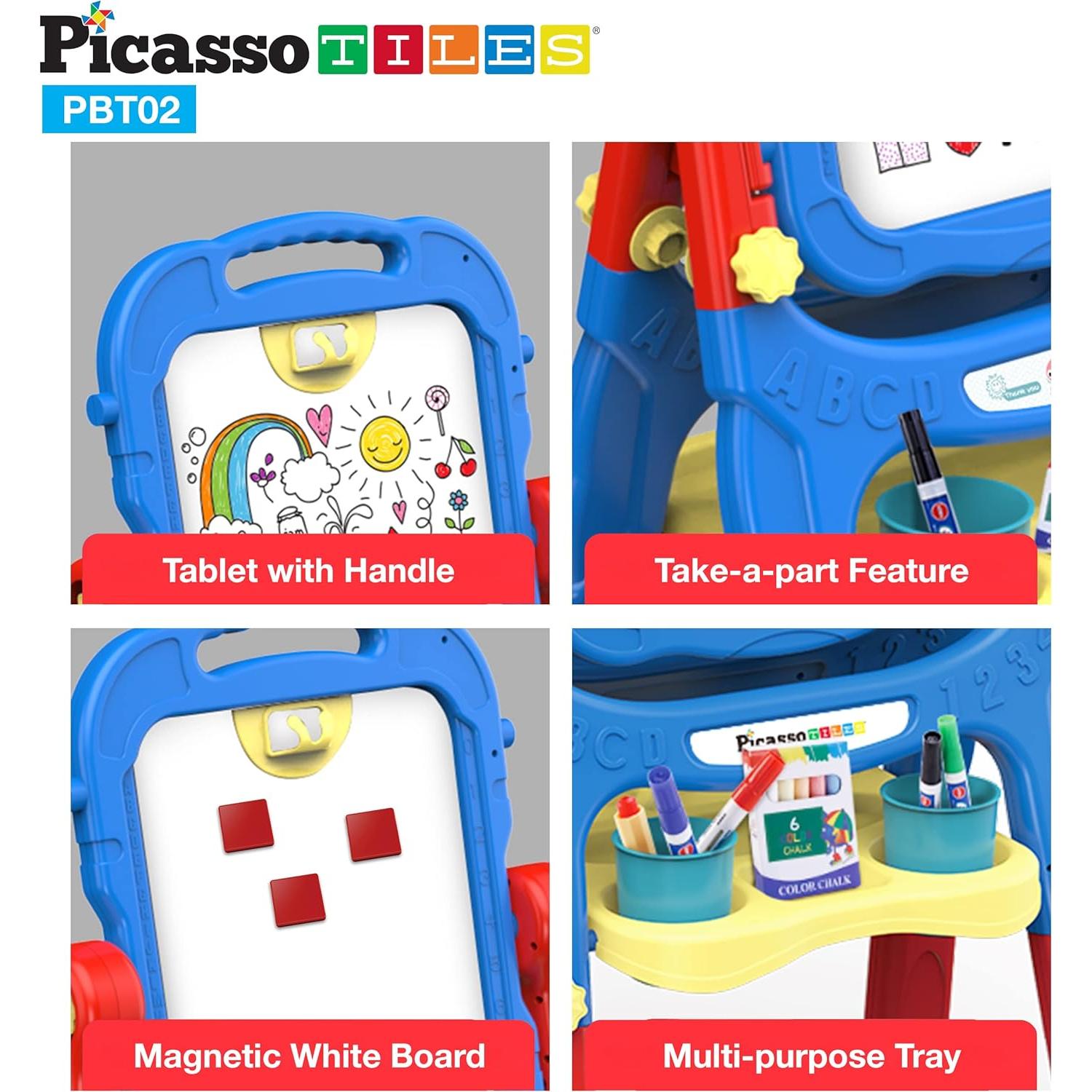 Caballete de Arte PicassoTiles PBT02 Ajustable 2 en 1