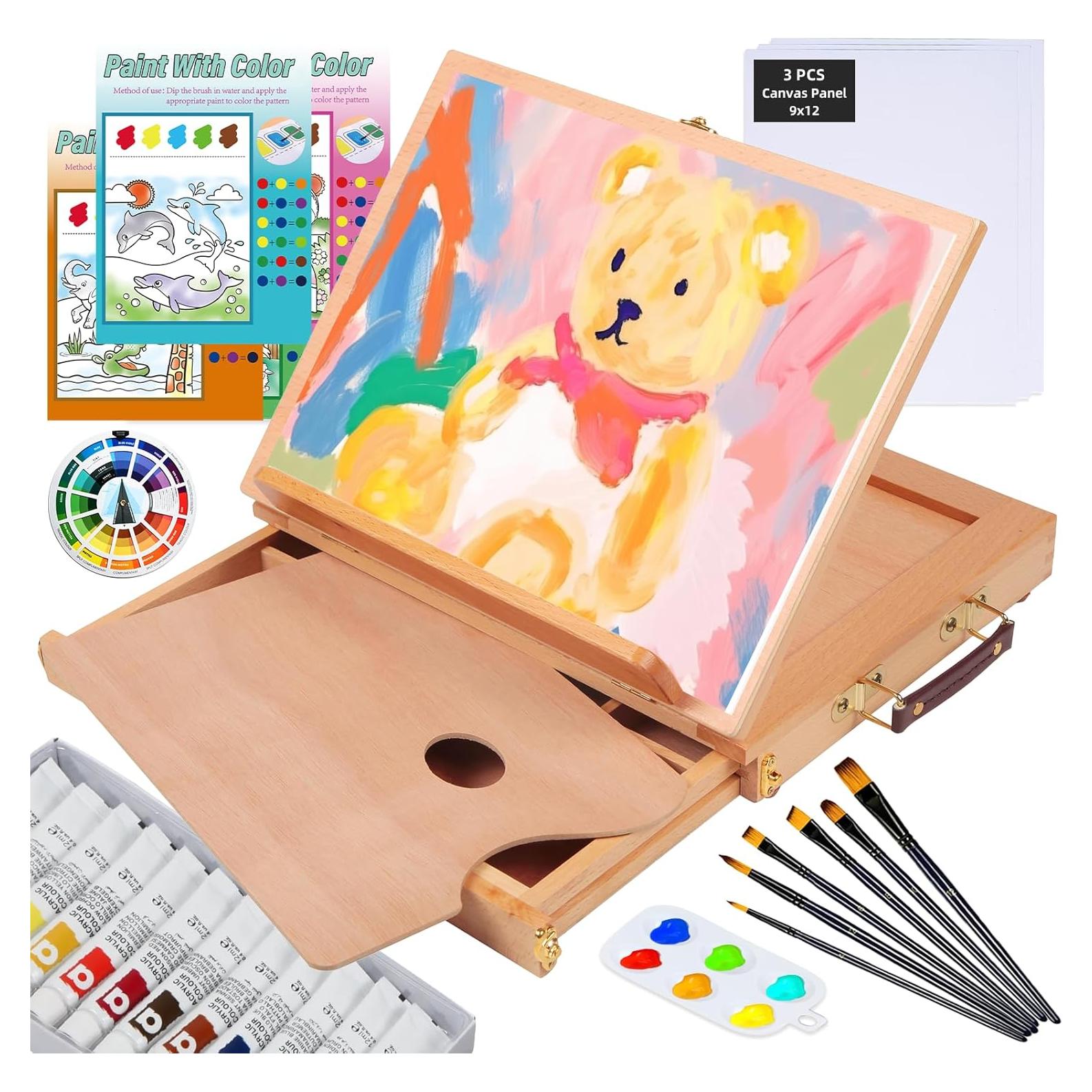 Juego de Caballetes Falling in Art - Kit de Pintura 29 Piezas