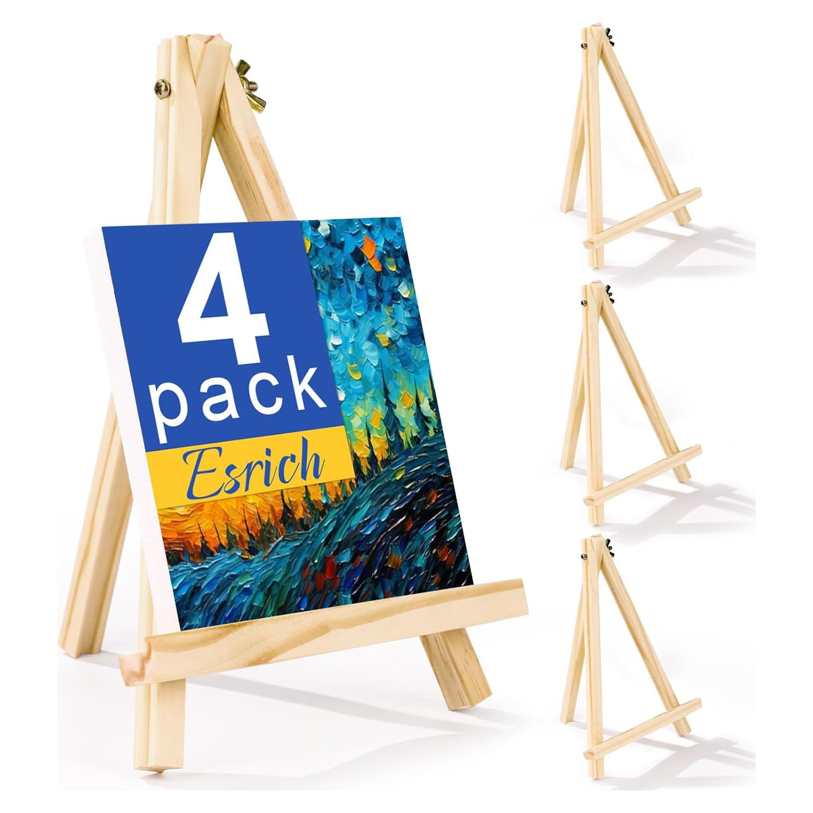 Caballetes de Madera ESRICH 4 Piezas 24cm para Pintura
