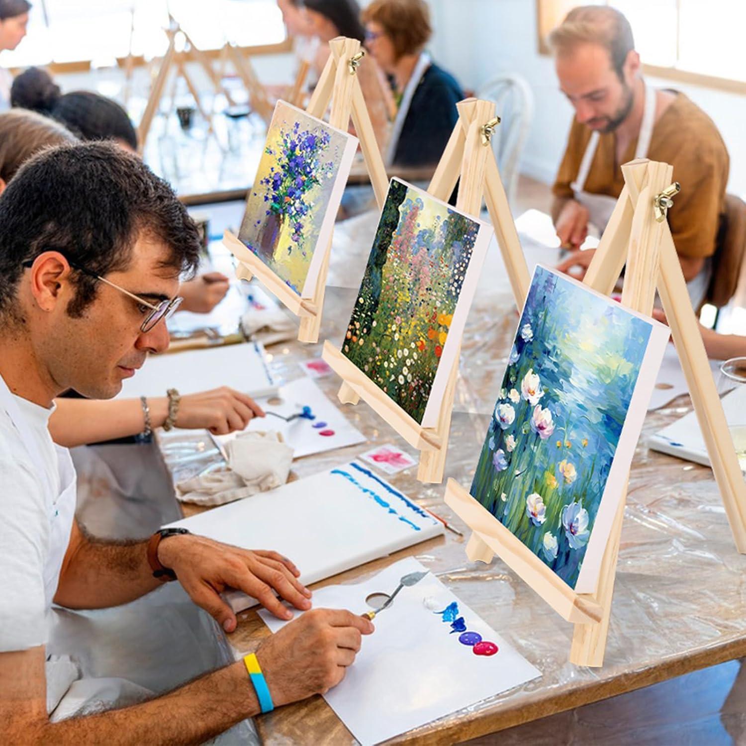 Caballetes de Madera ESRICH 4 Piezas 24cm para Pintura