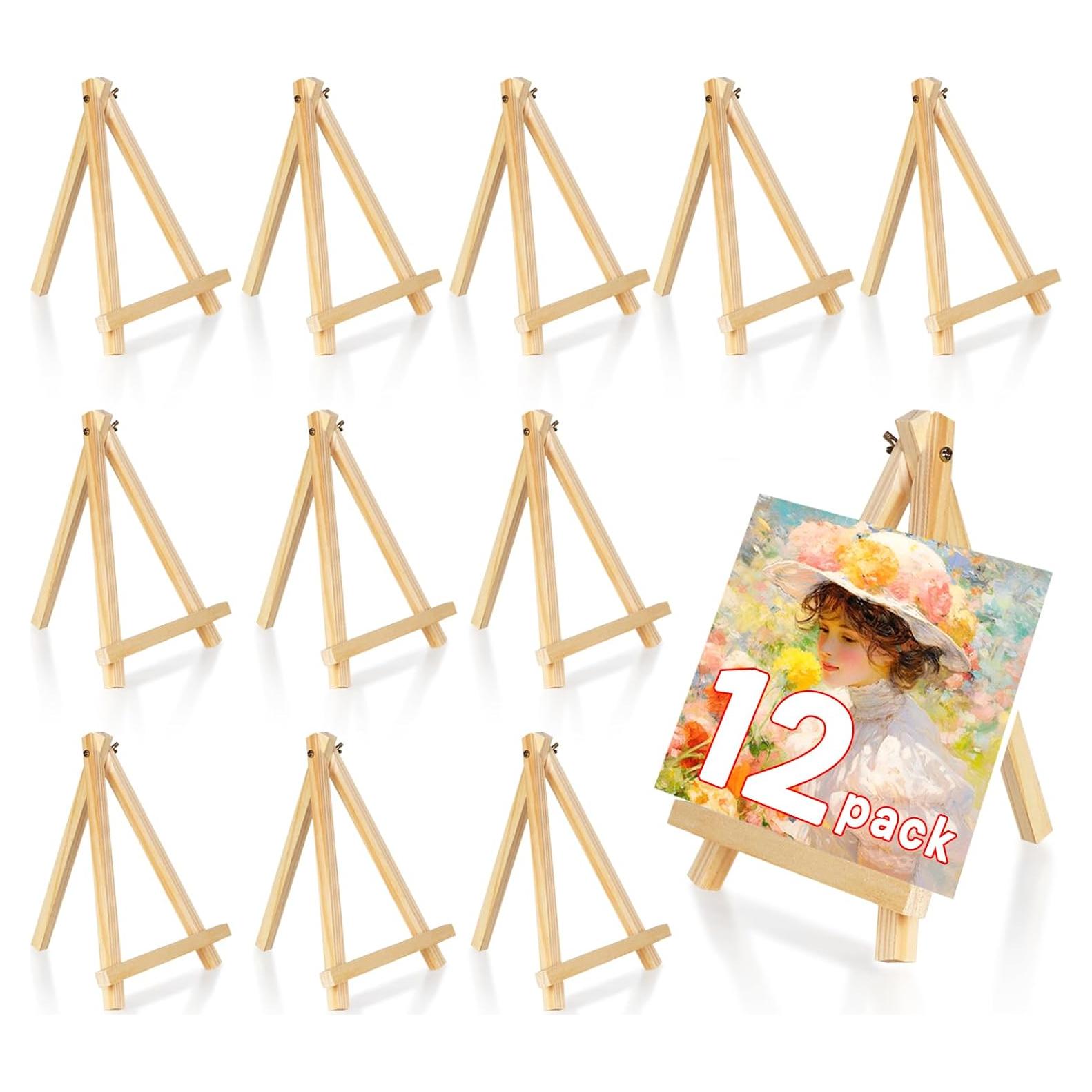 Paquete de 12 Caballetes de Madera YOHAWJAN 24cm para Pintura