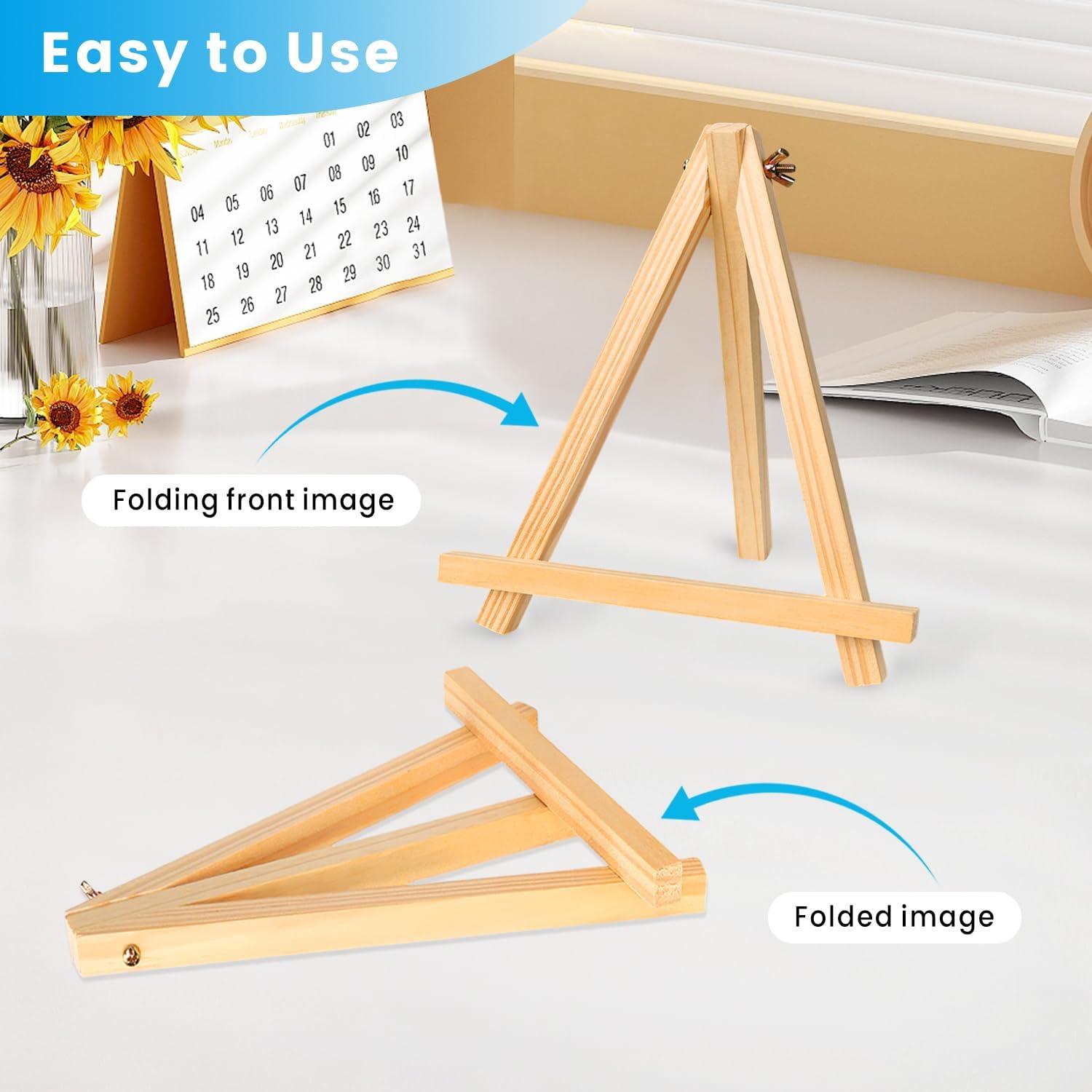 Paquete de 12 Caballetes de Madera YOHAWJAN 24cm para Pintura