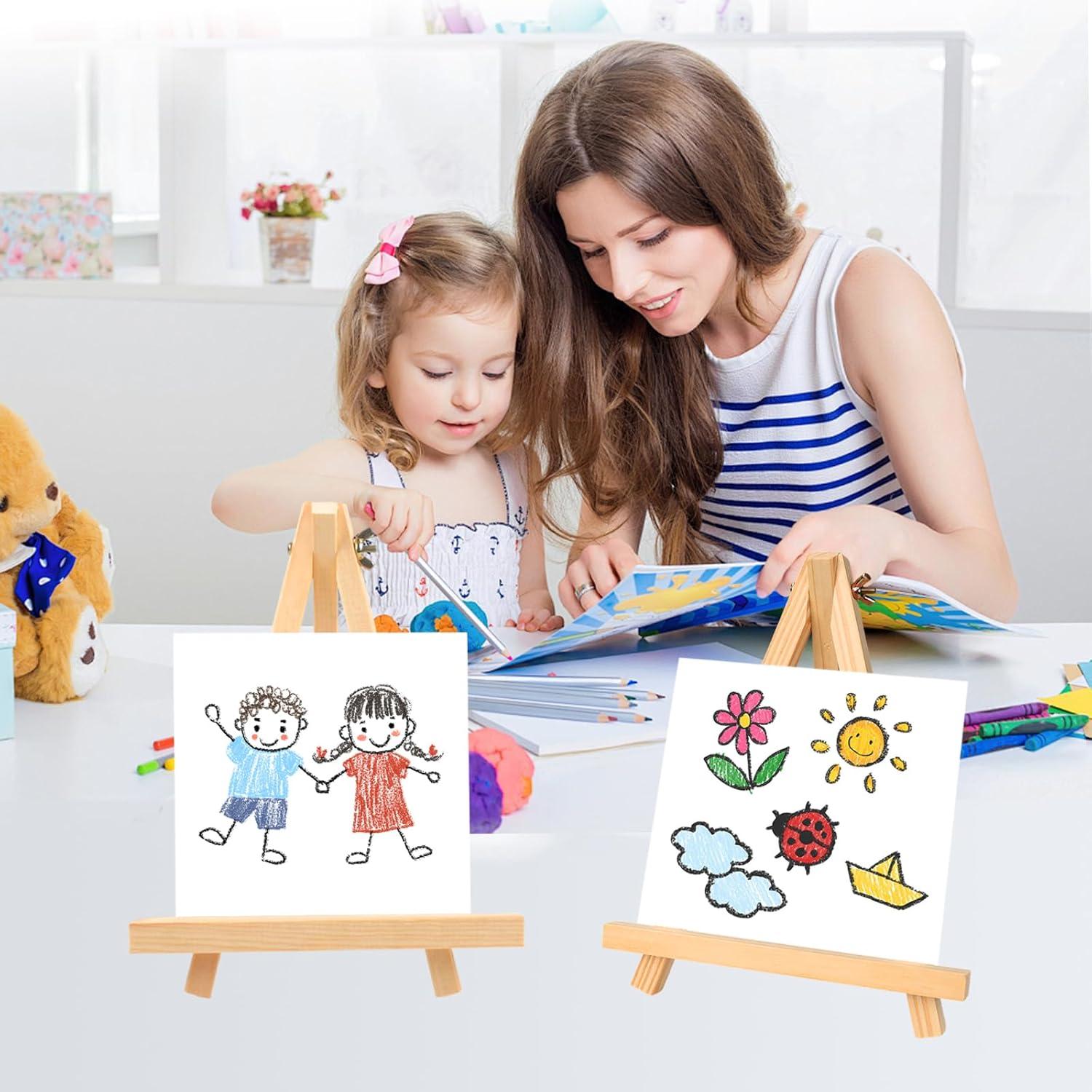 Paquete de 12 Caballetes de Madera YOHAWJAN 24cm para Pintura