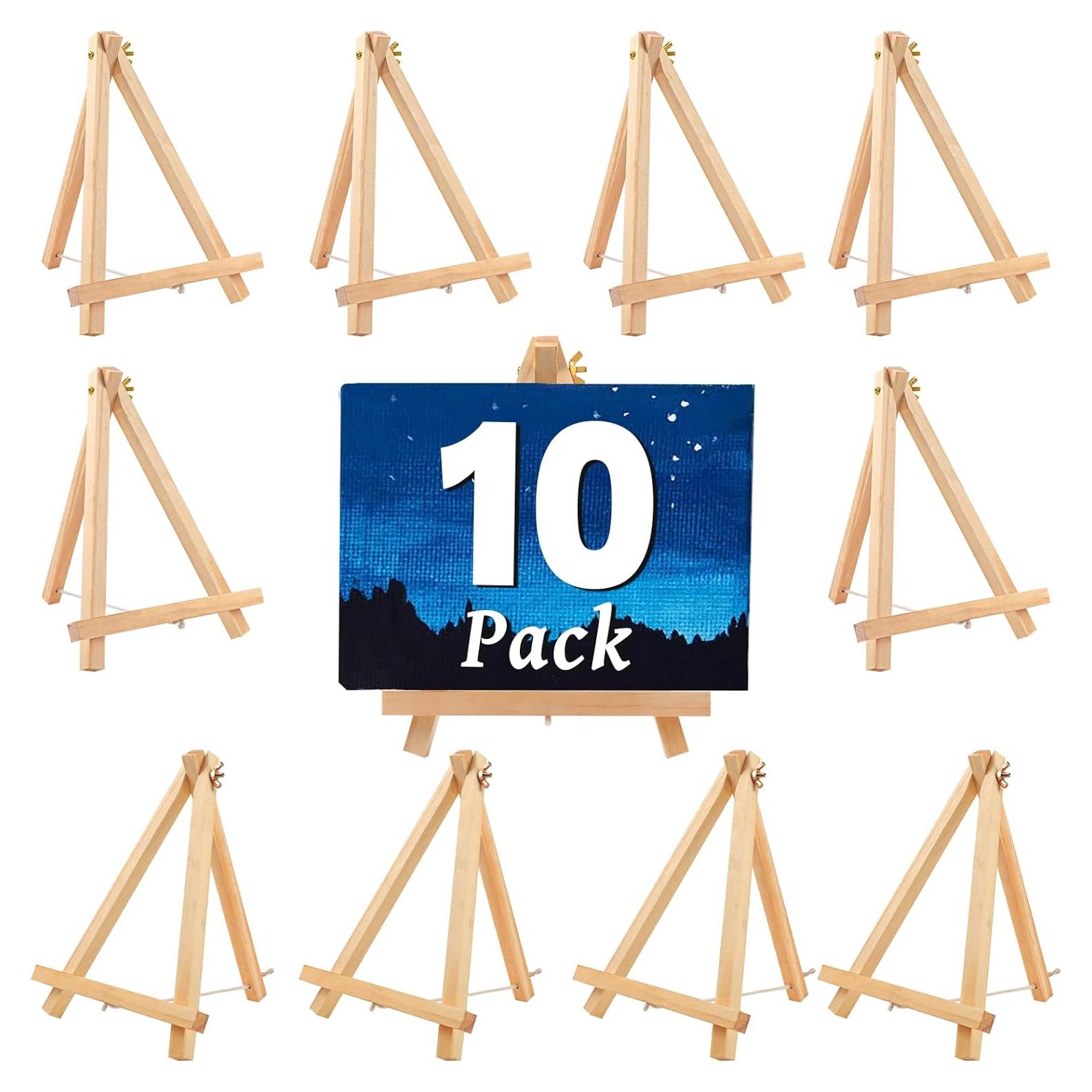 Paquete de 10 caballetes de madera CZWZ 23 cm para arte