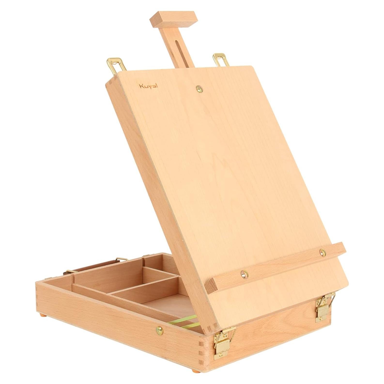 Caballete de Pintura de Mesa Kuyal Ajustable con Caja de Almacenamiento