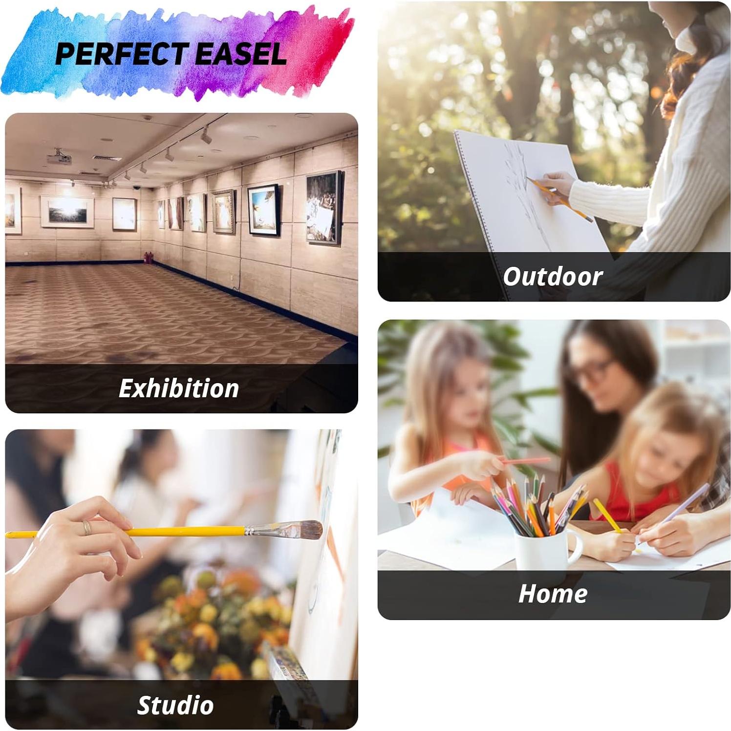 Caballete de Pintura de Mesa Kuyal Ajustable con Caja de Almacenamiento