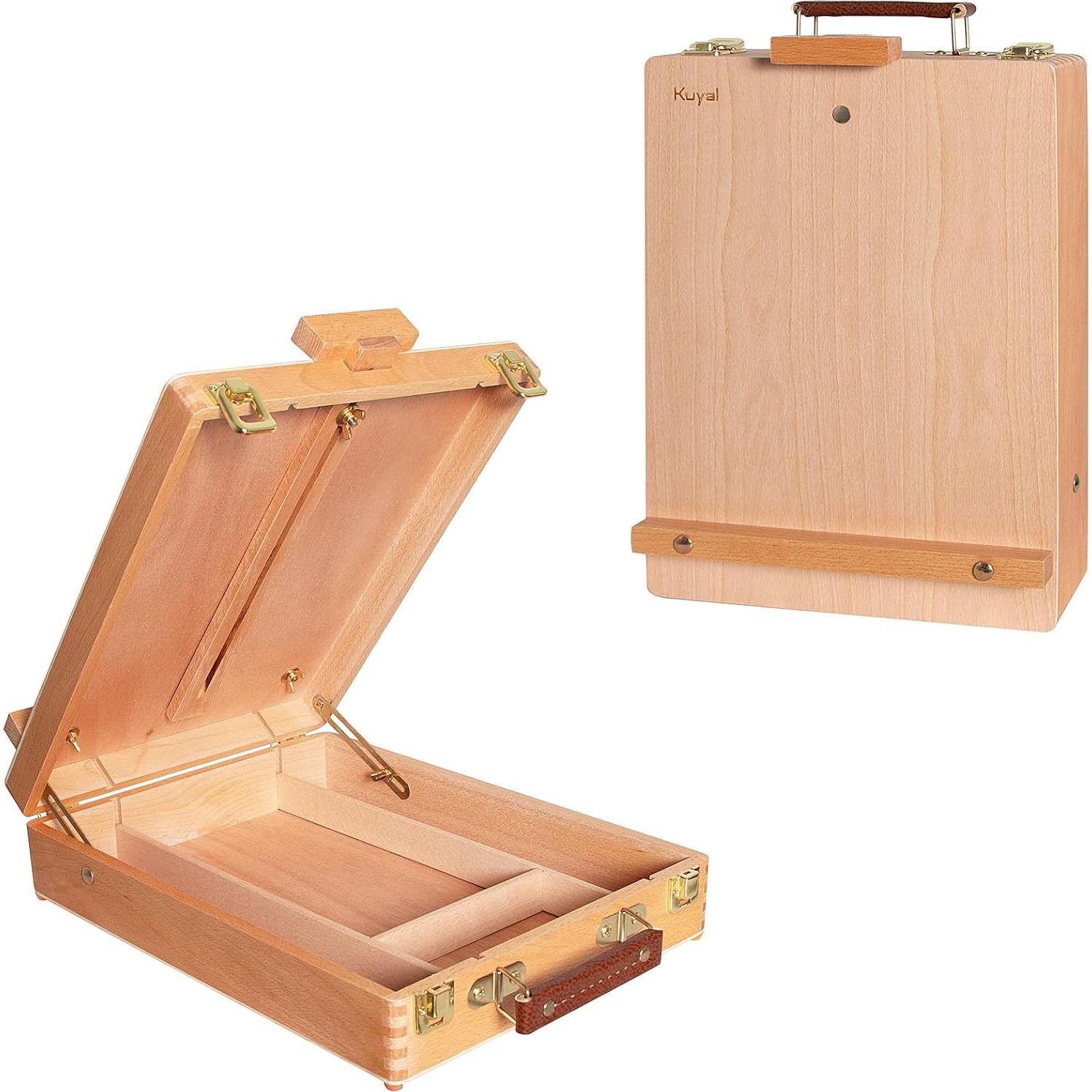 Caballete de Pintura de Mesa Kuyal Ajustable con Caja de Almacenamiento