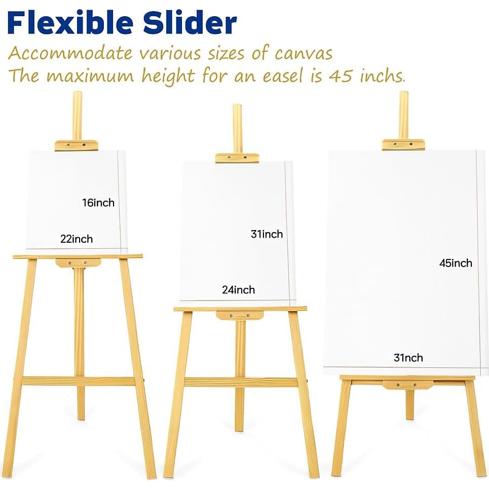 Caballete de Madera Plegable finenolo 137 cm Ajustable para Artistas