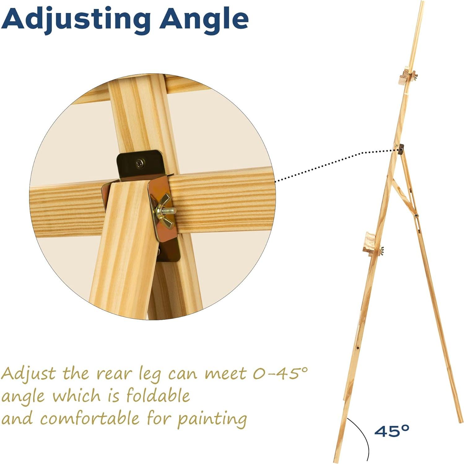 Caballete de Madera Plegable finenolo 137 cm Ajustable para Artistas