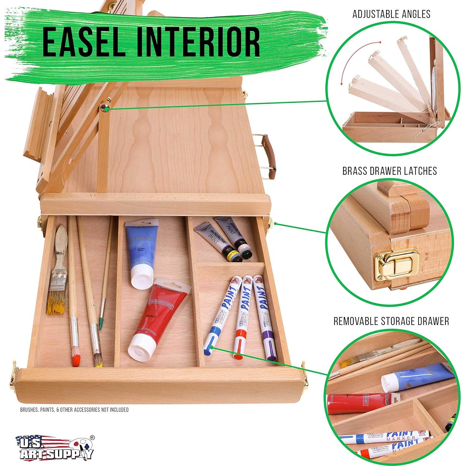 Caballete de Madera Ajustable Suministro de Arte 42x37 cm