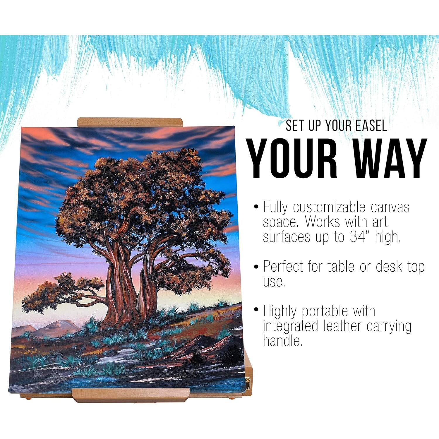 Caballete de Madera Ajustable Suministro de Arte 42x37 cm