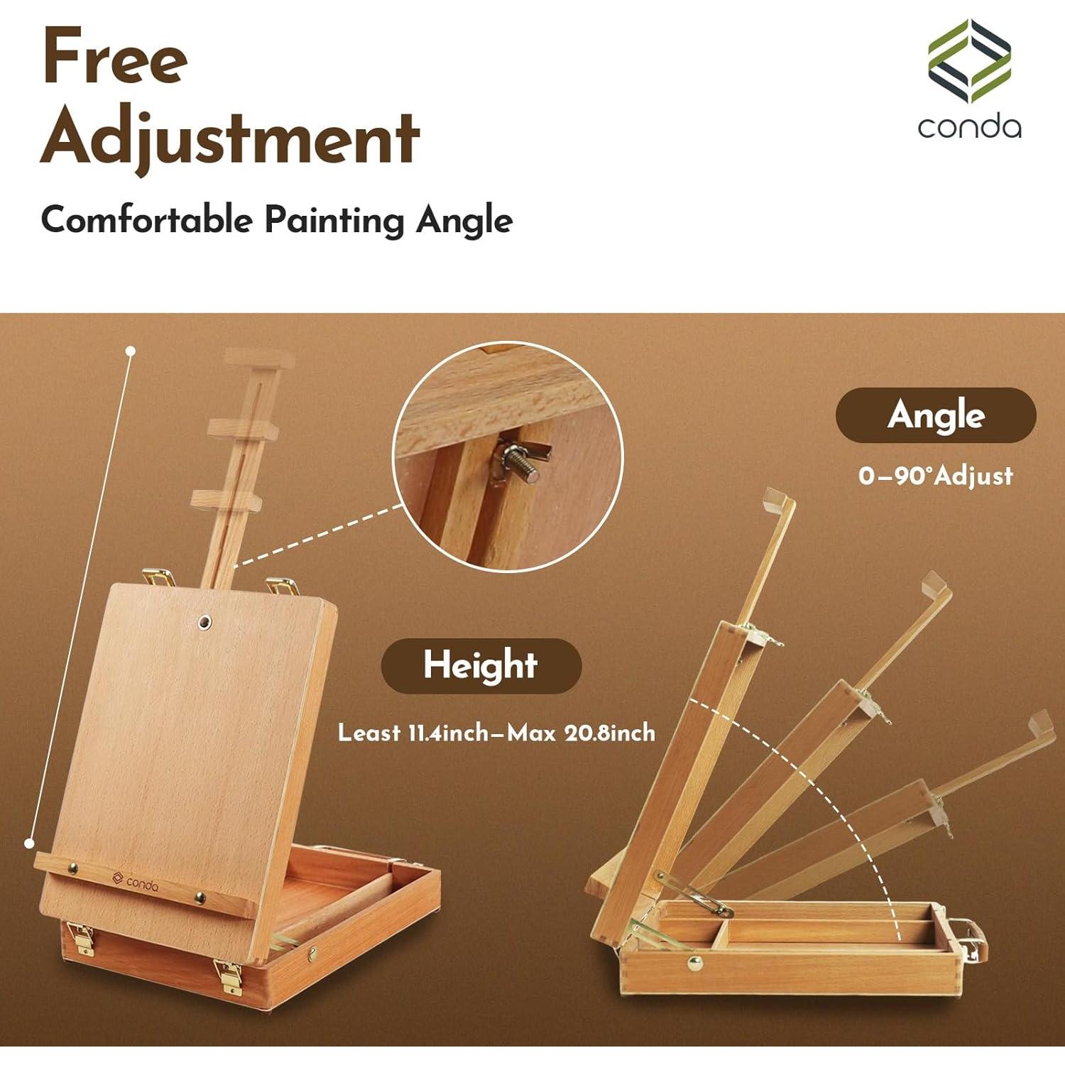 Caballete de Mesa Ajustable CONDA de Madera Premium 28.3x39cm