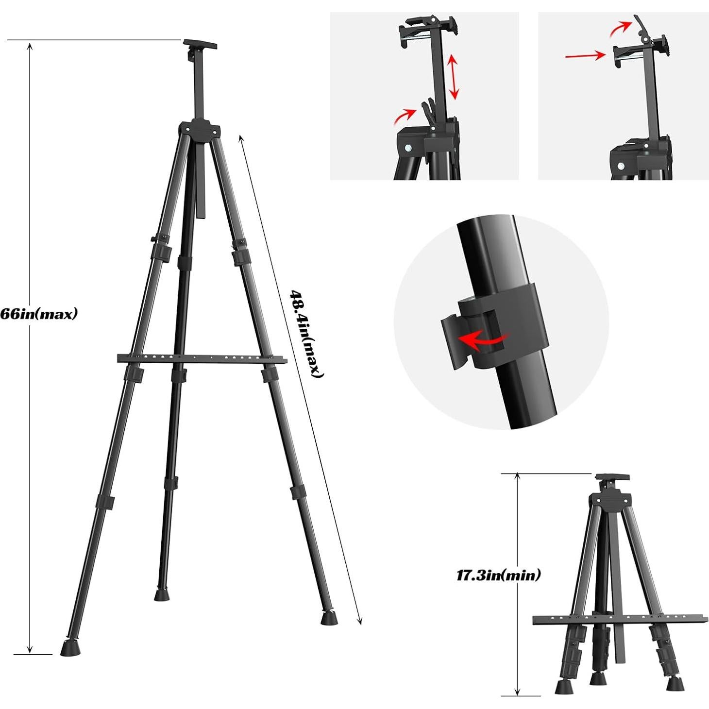 Caballete de Pintura Aredy Ajustable 43.9-167.6 cm Metal