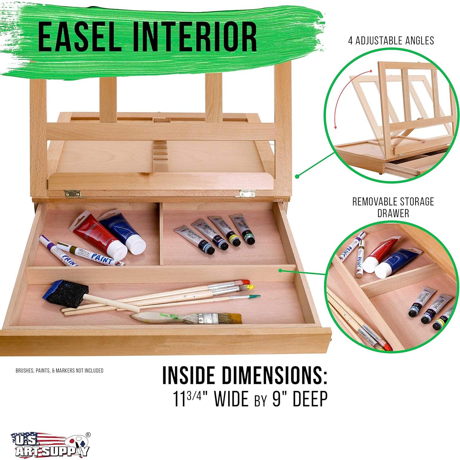 Caballete de Mesa Ajustable U.S. Art Supply Solana Madera