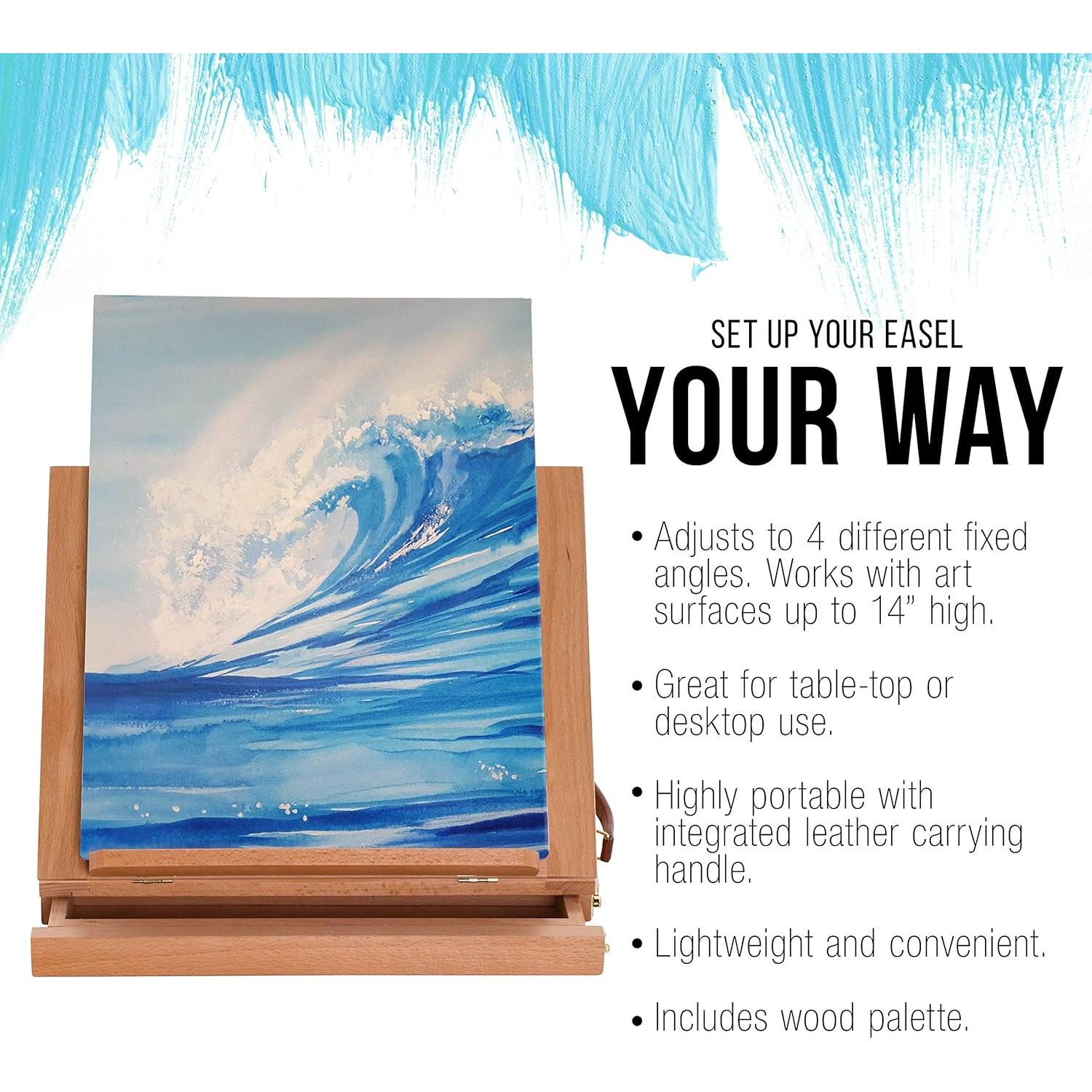 Caballete de Mesa Ajustable U.S. Art Supply Solana Madera