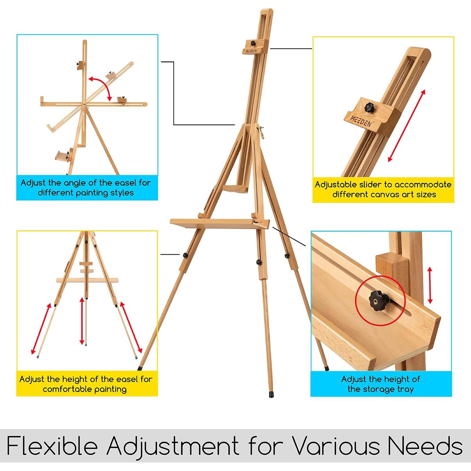 Caballete de Pintura de Campo MEEDEN Madera de Haya 191.77 cm