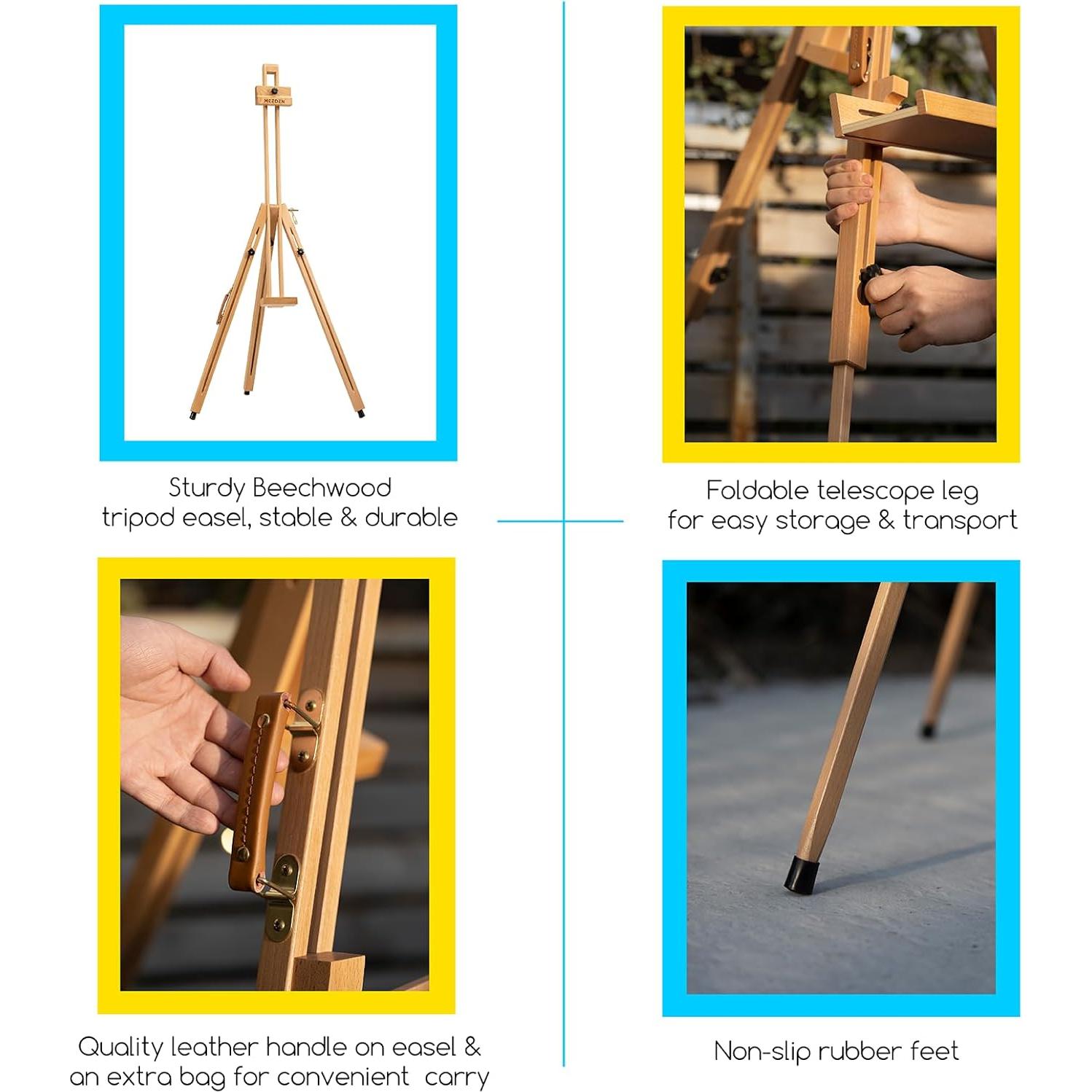 Caballete de Pintura de Campo MEEDEN Madera de Haya 191.77 cm