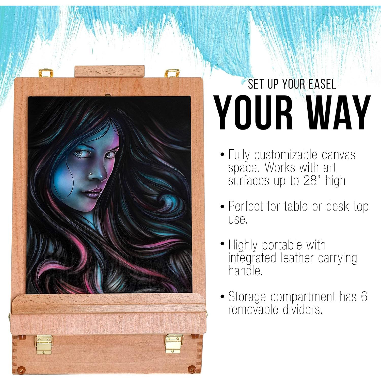 Caballete de Mesa Ajustable Suministro de Arte Newport 71 cm