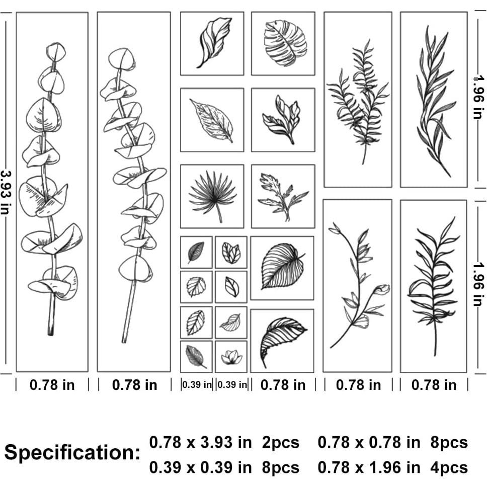 Conjunto de 22 Sellos de Goma de Madera Arcemain Plantas