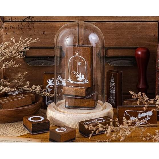 Juego de Sellos de Madera Cliocoo 14 Piezas Luz de Luna