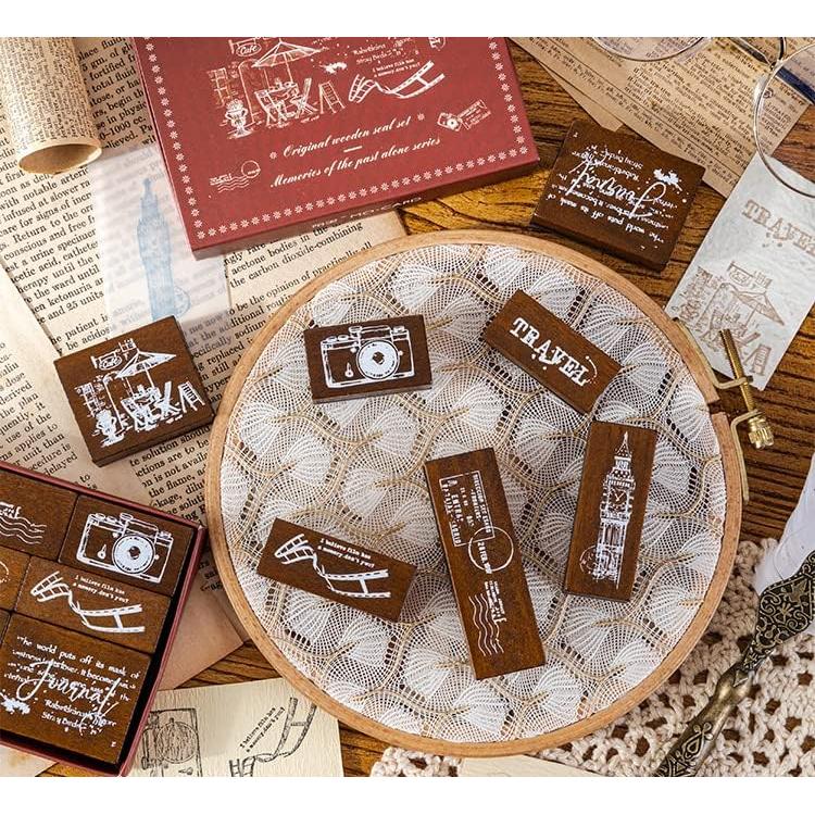 Juego de Sellos de Madera Cliocoo 14 Piezas Luz de Luna