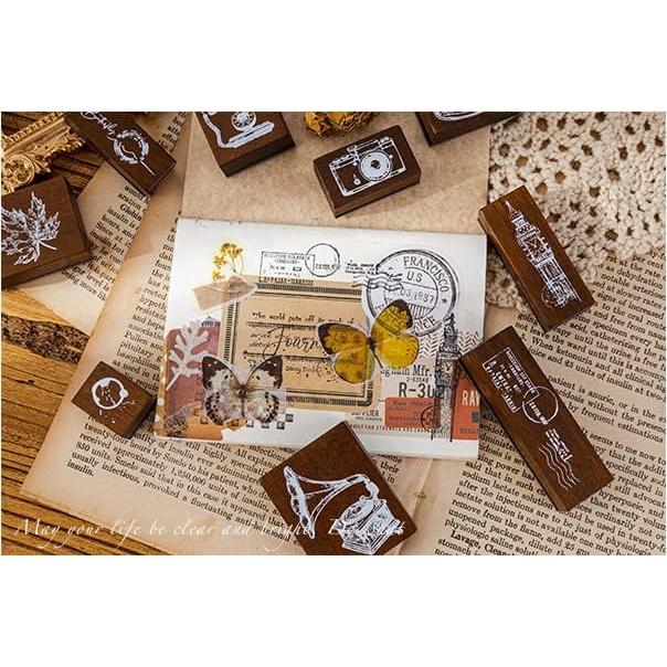 Juego de Sellos de Madera Cliocoo 14 Piezas Luz de Luna