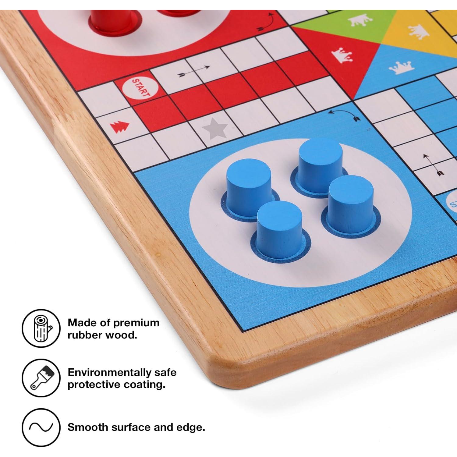 Juego de Mesa 2 en 1 Ludo y Serpientes y Escaleras Crobyi