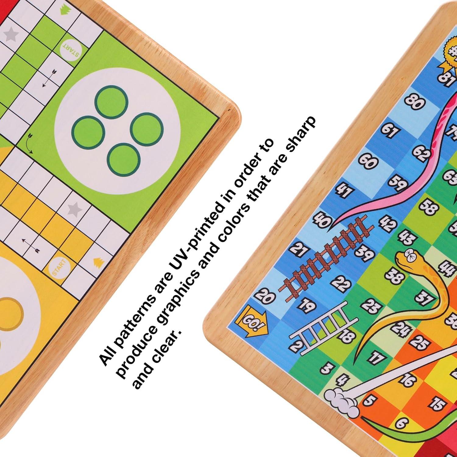 Juego de Mesa 2 en 1 Ludo y Serpientes y Escaleras Crobyi