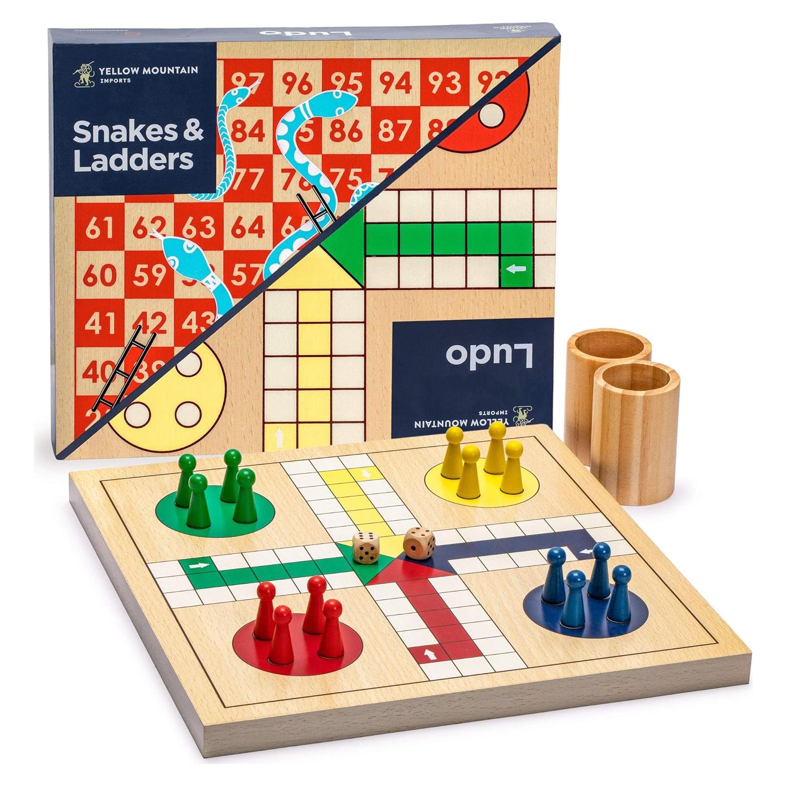 Juego de Serpientes y Escaleras y Ludo Importaciones Yellow Mountain 2 en 1
