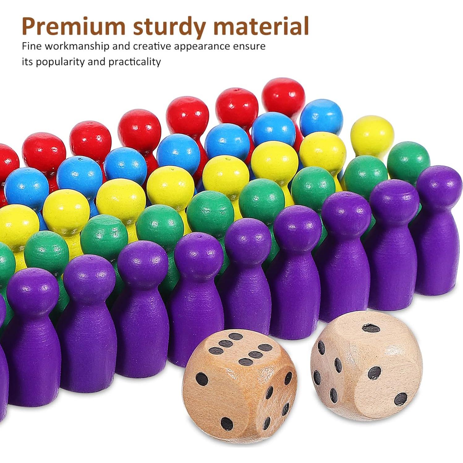 50 Piezas de Peones de Madera Multicolor TOPPERFUN para Juegos