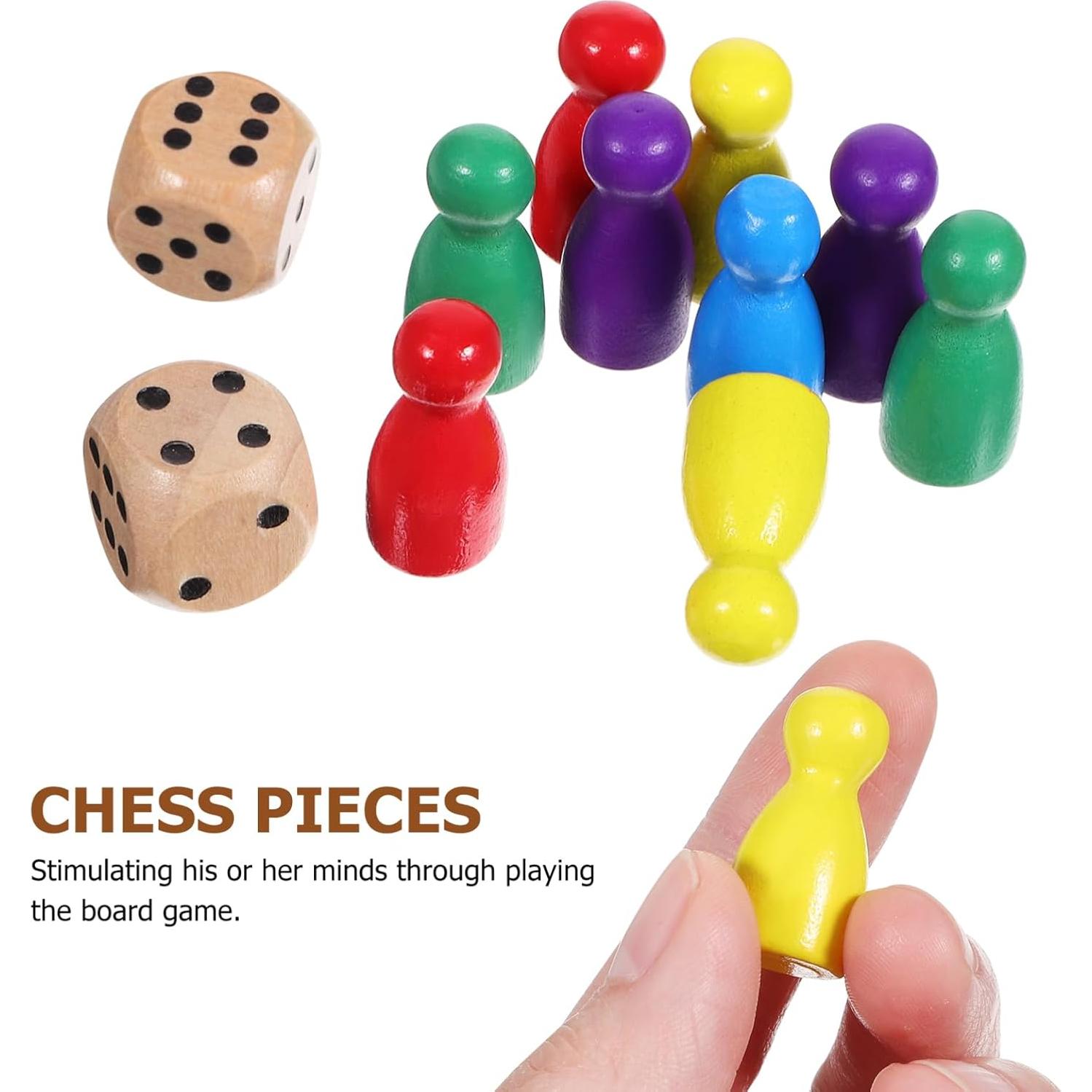 50 Piezas de Peones de Madera Multicolor TOPPERFUN para Juegos