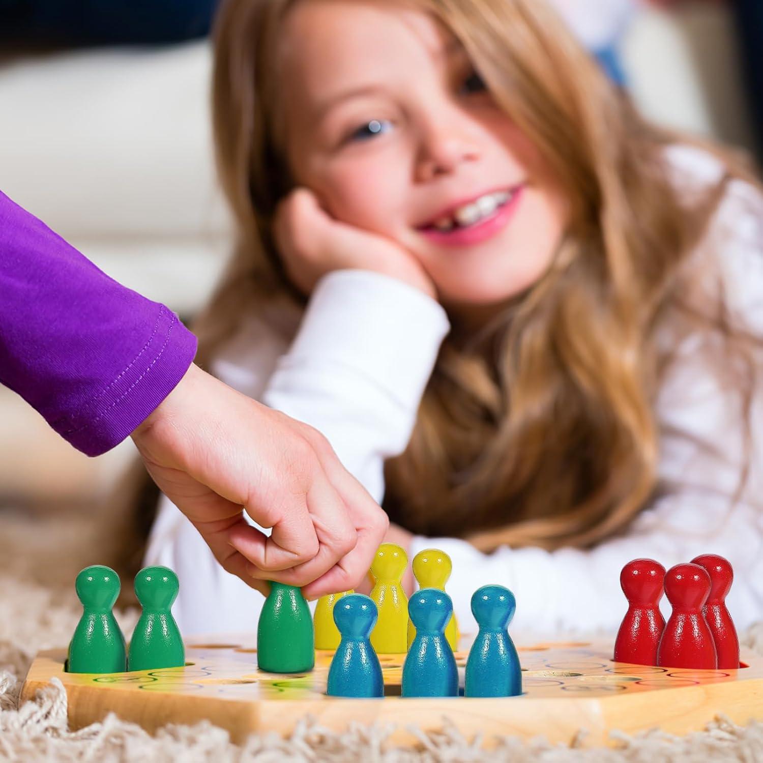 50 Piezas de Peones de Madera Multicolor TOPPERFUN para Juegos