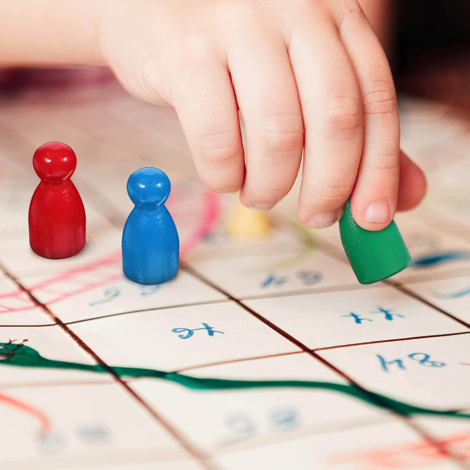 50 Piezas de Peones de Madera Multicolor TOPPERFUN para Juegos